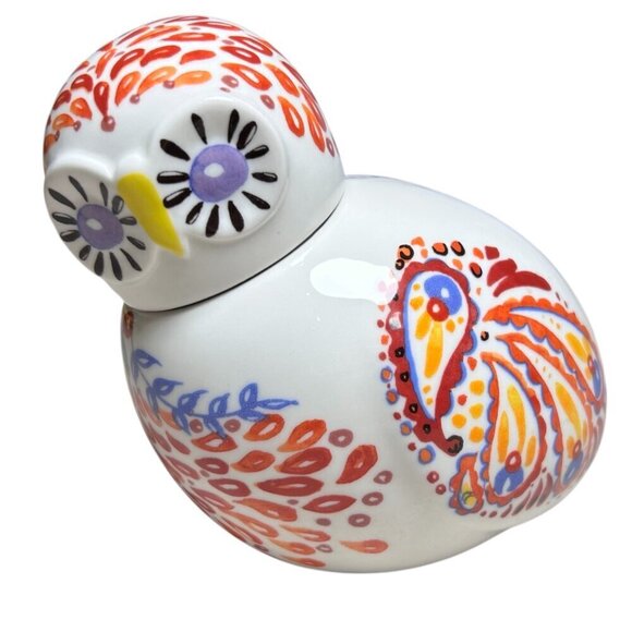Anthropologie Other - Anthropologie LeBiscuit Ceramic Bird Owl Canister Sugar Coffee Kitchen Decor